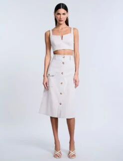 BCBGMAXAZRIA Button Front Cargo Skirt