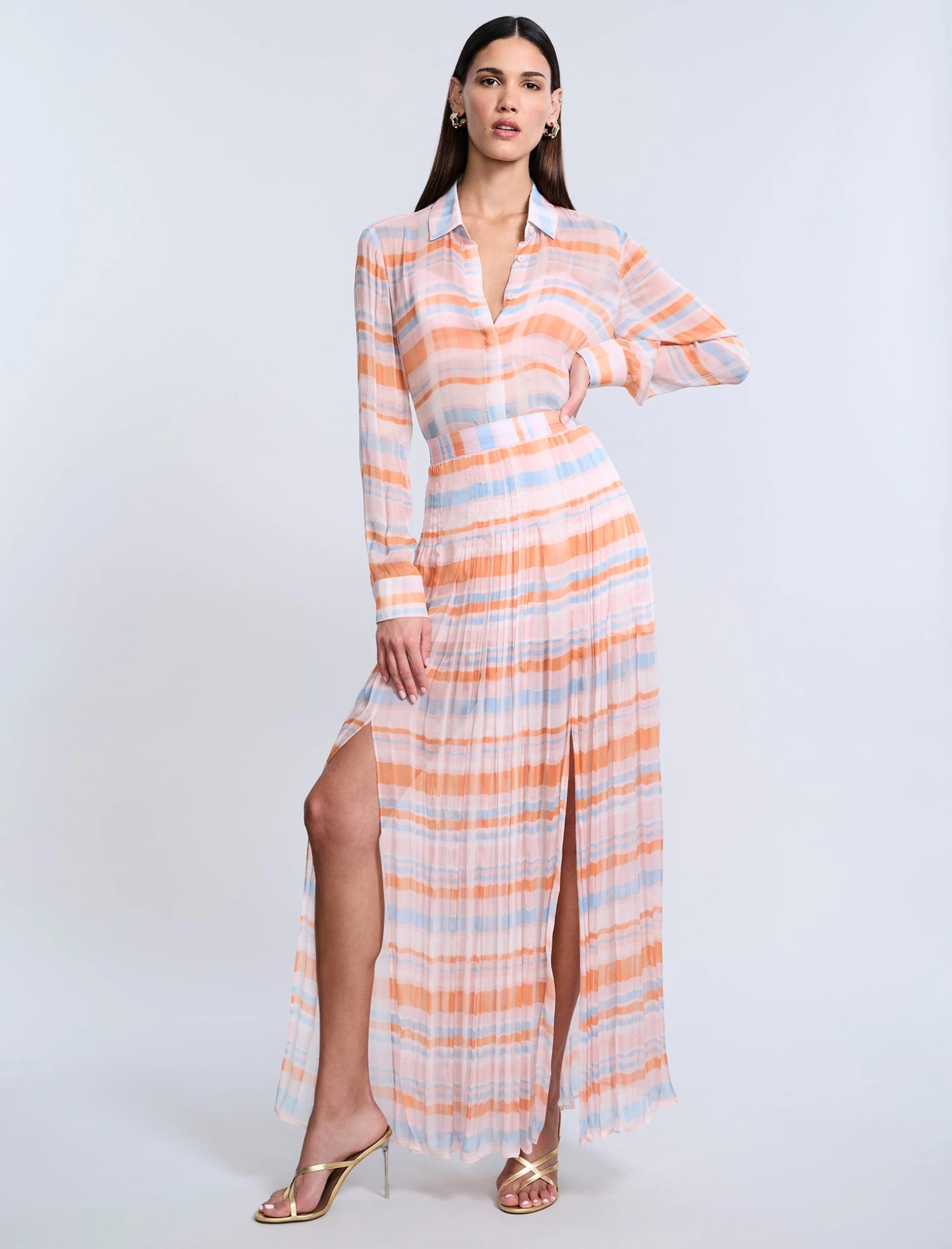 BCBGMAXAZRIA Printed Pleated Skirt 1 BCBGMAXAZRIA Printed Pleated Skirt