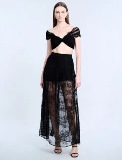 BCBGMAXAZRIA Pleated Lace Skirt -BCBGMAXAZRIA Shop 79314240 199 4