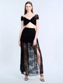BCBGMAXAZRIA Pleated Lace Skirt -BCBGMAXAZRIA Shop 79314240 199 5