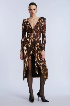 BCBGMAXAZRIA Overlap Midi Skirt