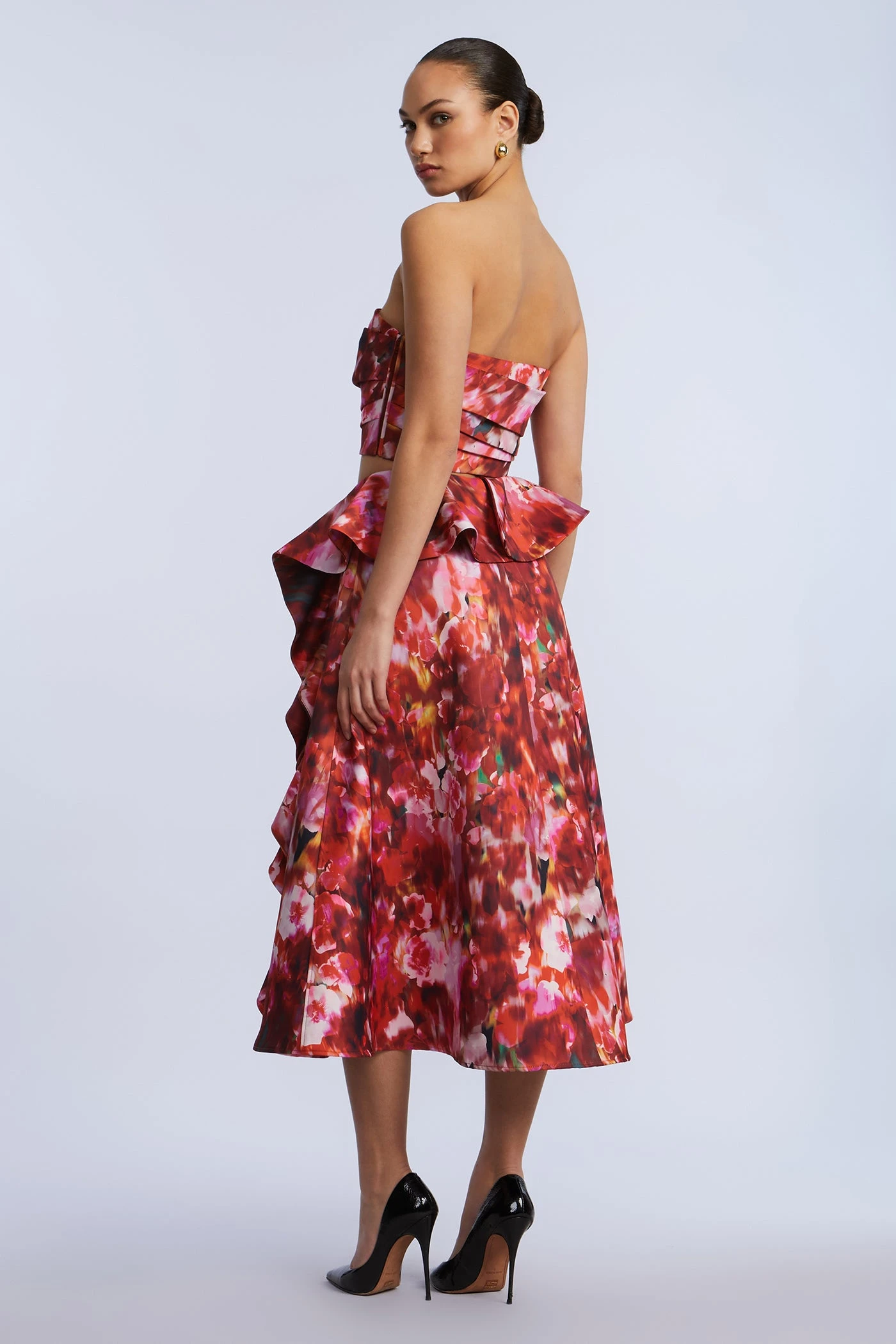 BCBGMAXAZRIA Printed Cascade Midi Skirt 6 BCBGMAXAZRIA Printed Cascade Midi Skirt - Image 6