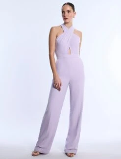 BCBGMAXAZRIA Cross Neck Jumpsuit