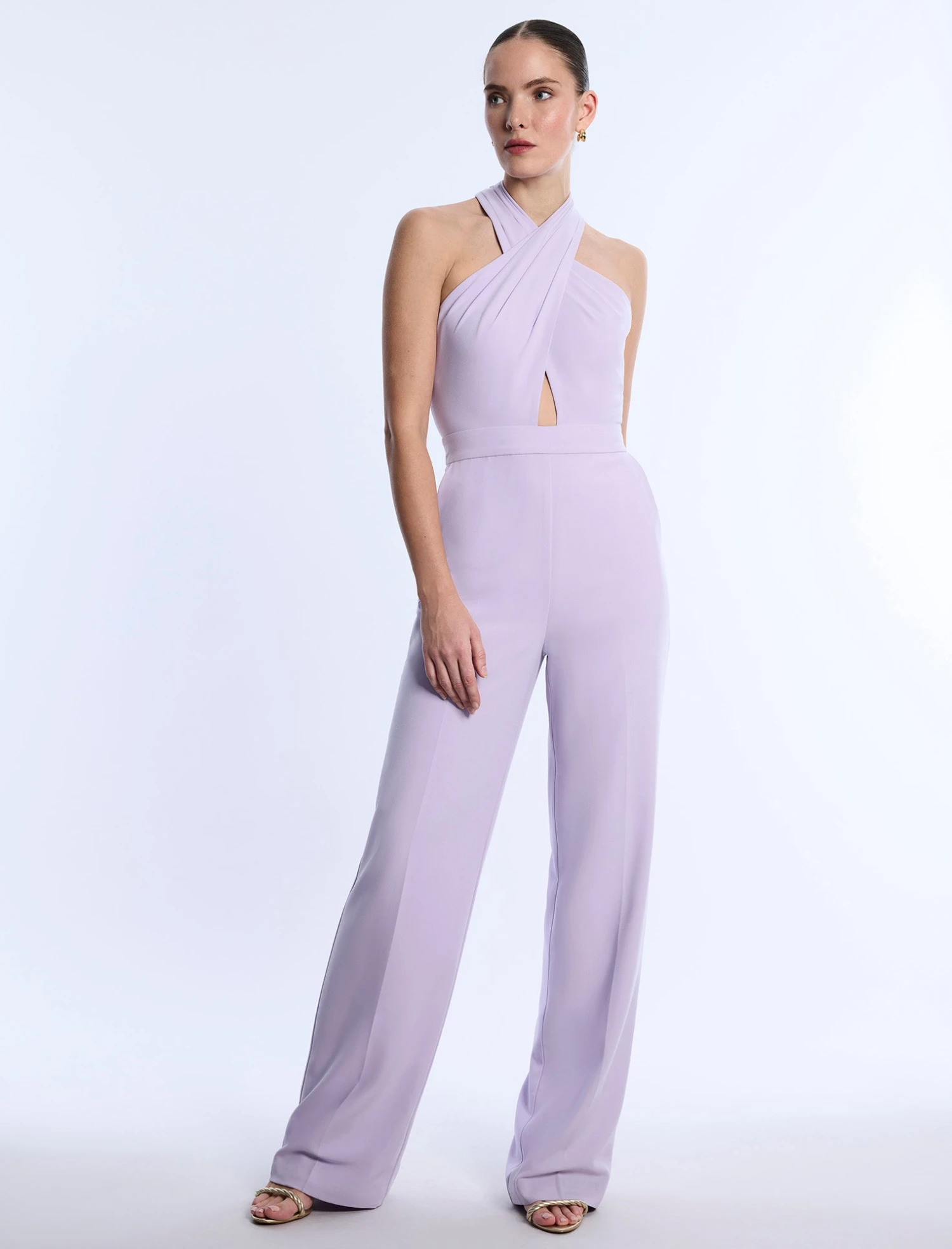 BCBGMAXAZRIA Cross Neck Jumpsuit 1 BCBGMAXAZRIA Cross Neck Jumpsuit