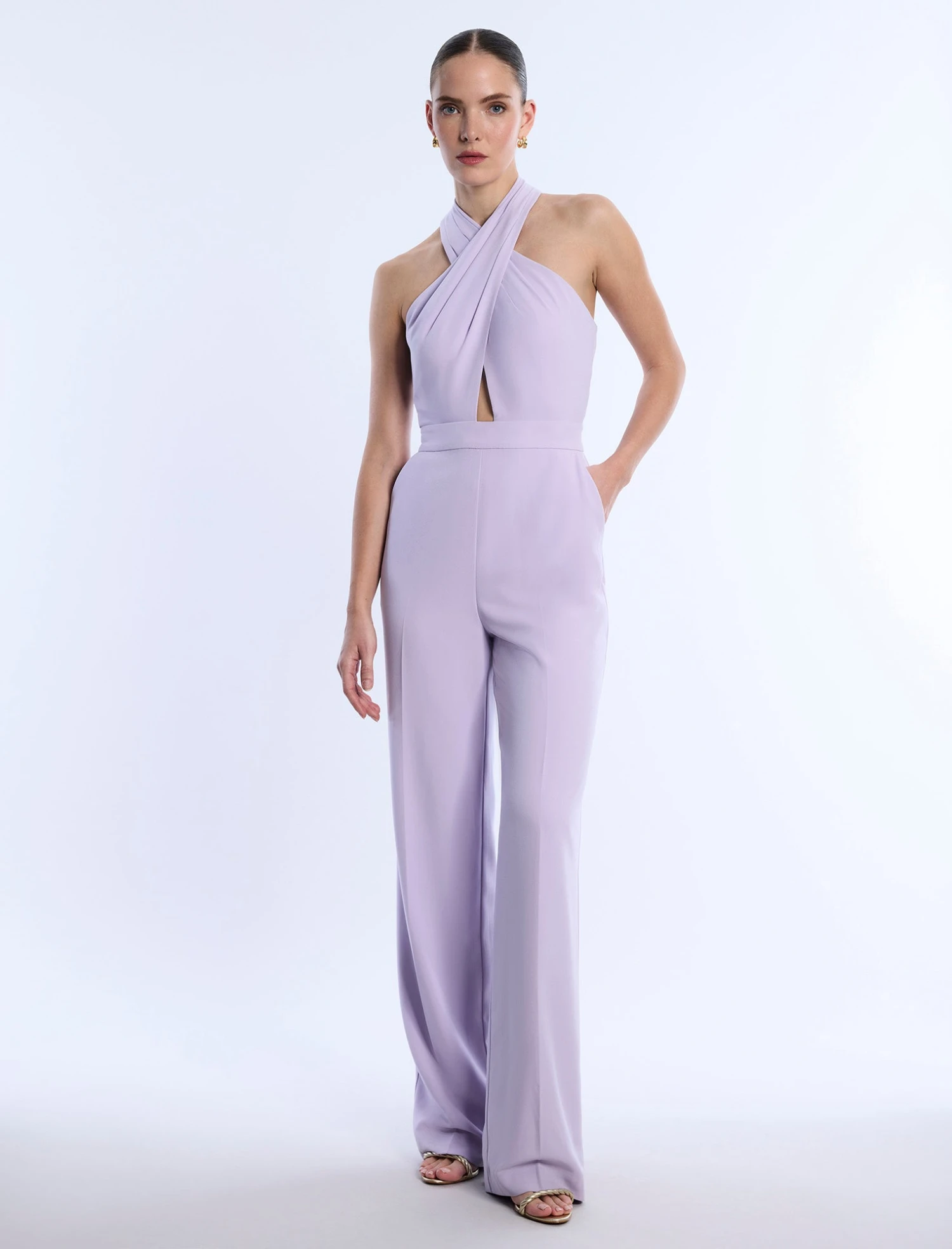 BCBGMAXAZRIA Cross Neck Jumpsuit 5 BCBGMAXAZRIA Cross Neck Jumpsuit - Image 5