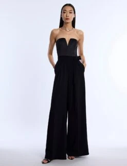 BCBGMAXAZRIA Mixed Media Jumpsuit