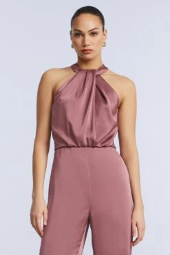 BCBGMAXAZRIA Pleated Halter Jumpsuit -BCBGMAXAZRIA Shop 79414683 9380 4