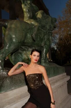 BCBGMAXAZRIA Sequin Crepe Dress -BCBGMAXAZRIA Shop BCBG ISABELI LOOK11 0063 Secondary