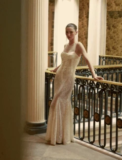 BCBGMAXAZRIA Sequin Lace Gusset Gown 15 BCBGMAXAZRIA Sequin Lace Gusset Gown -BCBGMAXAZRIA Shop BCBG SUMMER LOOK13 00181