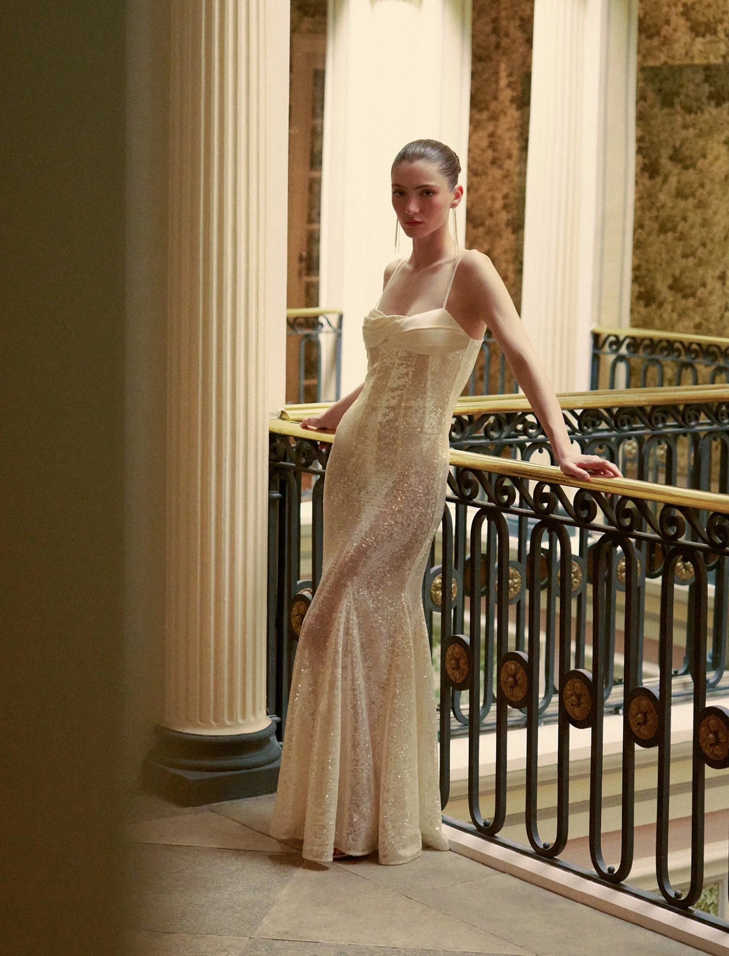 BCBGMAXAZRIA Sequin Lace Gusset Gown 5 BCBGMAXAZRIA Sequin Lace Gusset Gown - Image 5