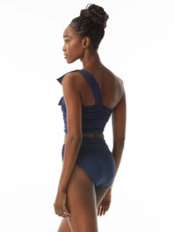 Carmen Marc Valvo Bow One Shoulder Cropped Bikini Top - Bowline Soiree -BCBGMAXAZRIA Shop C2A226 406 alt01 R