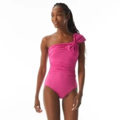 Carmen Marc Valvo Bow Ruched One Shoulder One Piece Swimsuit - Bowline Soiree -BCBGMAXAZRIA Shop C2A228 628 19de3e63 144e 471d a89a 03c5a4a34df4