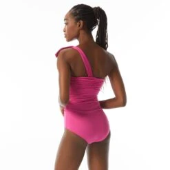 Carmen Marc Valvo Bow Ruched One Shoulder One Piece Swimsuit - Bowline Soiree -BCBGMAXAZRIA Shop C2A228 628 alt01 47304677 09bd 4526 8beb 701eaede615c