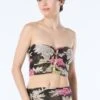 Carmen Marc Valvo Bandeau Draped Bikini Top - Samara Bloom