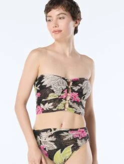 Carmen Marc Valvo Bandeau Draped Bikini Top - Samara Bloom