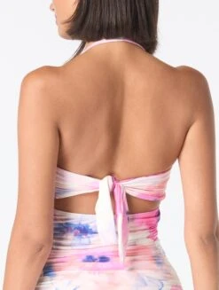Carmen Marc Valvo Beaded Shirred Tankini Top - Floral Escape -BCBGMAXAZRIA Shop C6Z956 100 alt04