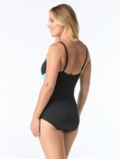 Gabar Chlorine Resistant High Neck One Piece Swimsuit - Colored Blocked Solids -BCBGMAXAZRIA Shop G7A220 470 alt01 8ff2ef7c 7108 4990 bab5 f0516b22d6c5