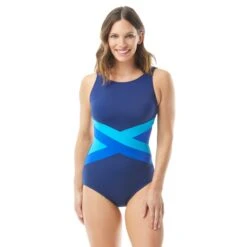 Gabar Chlorine Resistant High Neck One Piece Swimsuit - Colored Blocked Solids -BCBGMAXAZRIA Shop G7A220 493 cd35ad6b 8db8 4e95 a311 784d85fd31a6