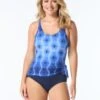 Gabar Draped One Piece Swimsuit - Aqua Prism