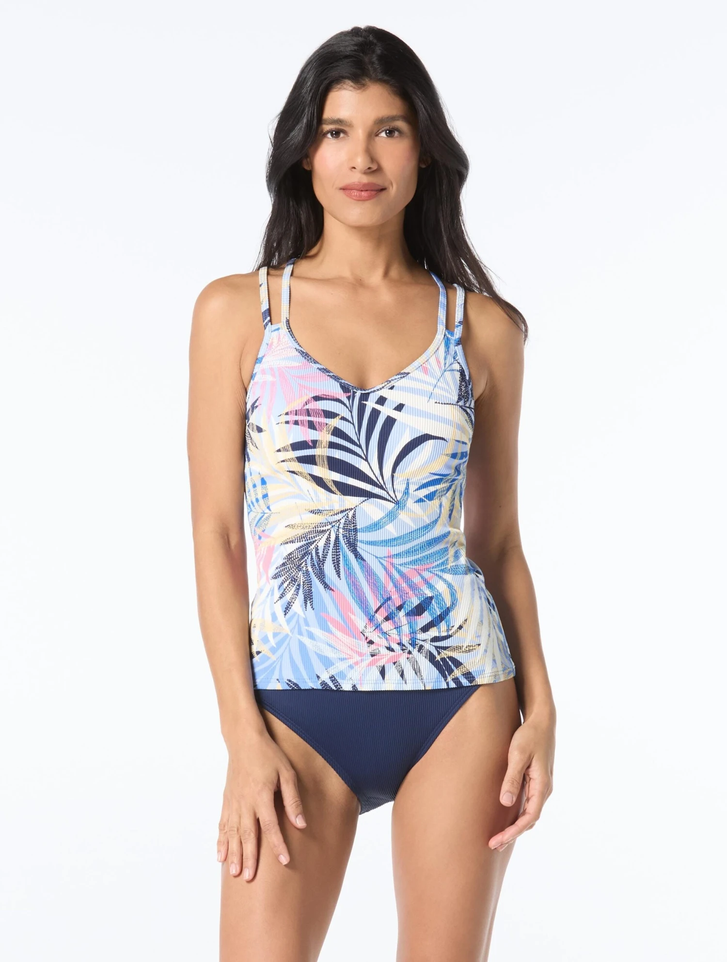 Beach House Sport Propel Ribbed Tankini Top - Majesty Palm Rib 1 Beach House Sport Propel Ribbed Tankini Top - Majesty Palm Rib