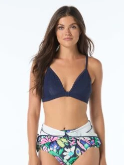 Beach House Sport Visualize Zip Front One Piece Swimsuit - Monterey Garden Rib -BCBGMAXAZRIA Shop H1G175 970 alt03