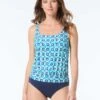 Beach House Brandy Tankini Top - Molokini Tile