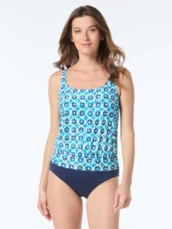 Beach House Brandy Tankini Top - Molokini Tile