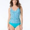 Beach House Lola Wrap Underwire Tankini Top - Molokini Tile