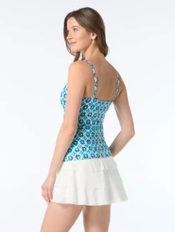 Beach House Lola Wrap Underwire Tankini Top - Molokini Tile -BCBGMAXAZRIA Shop H1H735 970 alt03