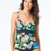 Beach House Adele V-Neck Tankini Top - Midnight Garden