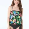Beach House Darcy Blouson Tankini Top - Midnight Garden