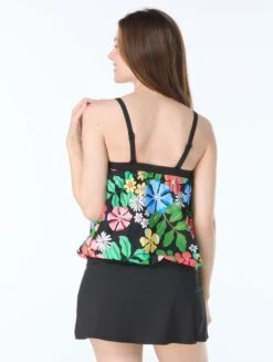 Beach House Darcy Blouson Tankini Top - Midnight Garden -BCBGMAXAZRIA Shop H2F720 970 alt03