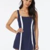 Beach House Sport Rally Ribbed Skort Swim Dress - Colorblock Jersey