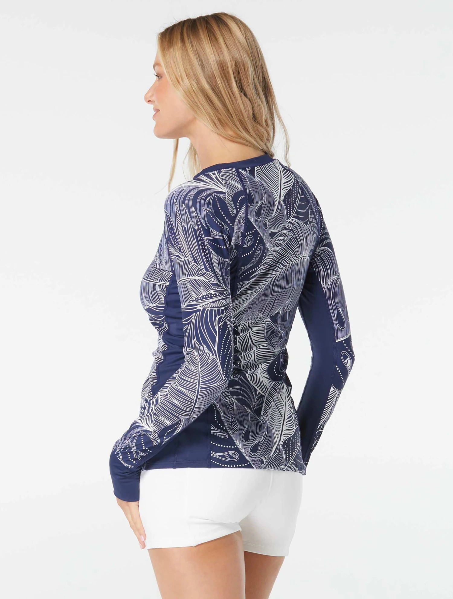 Beach House Sport Ava Zip Front Rash Guard - Paradise Palm 2 Beach House Sport Ava Zip Front Rash Guard - Paradise Palm - Image 2