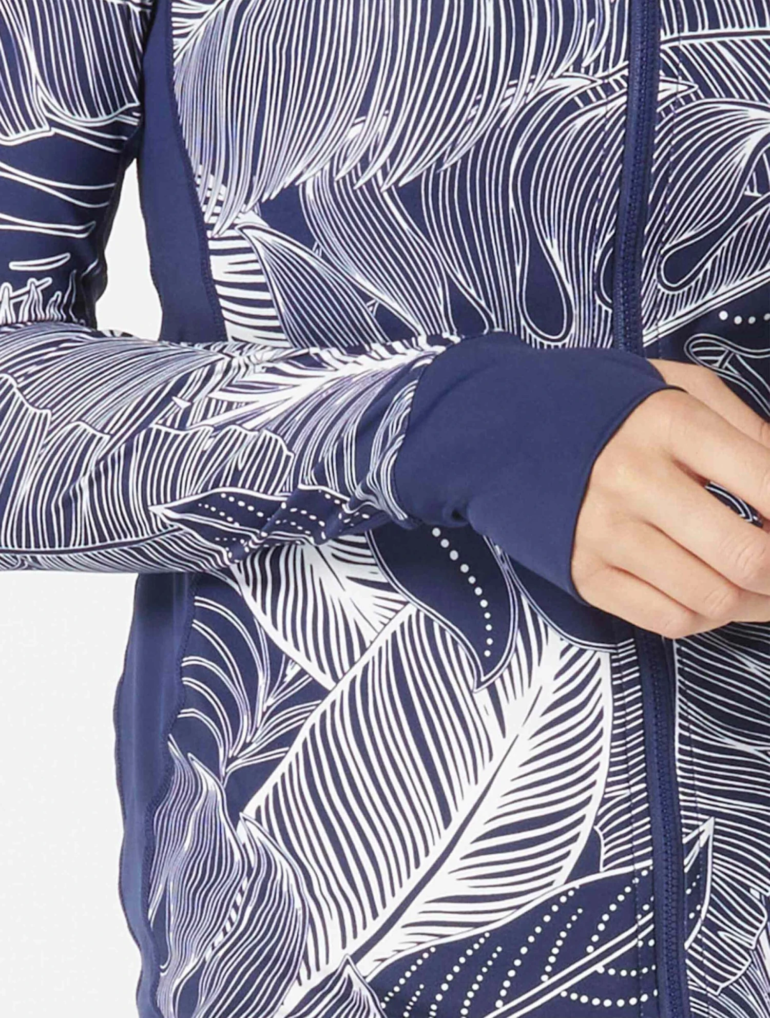 Beach House Sport Ava Zip Front Rash Guard - Paradise Palm 3 Beach House Sport Ava Zip Front Rash Guard - Paradise Palm - Image 3