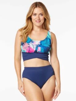 Beach House Sport Bala Crop Bikini Top - Shady Palms Rib