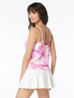 Beach House Swim Brandy Textured Tankini Top - Flowers Pique -BCBGMAXAZRIA Shop H3E046 672 alt03