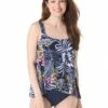 Beach House Amelia Underwire Mesh Tankini Top - Indigo Jungle