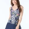 Beach House Lola Wrap Underwire Tankini Top - Indigo Jungle