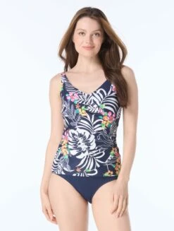 Beach House Lola Wrap Underwire Tankini Top - Indigo Jungle -BCBGMAXAZRIA Shop H3E735 511 alt02