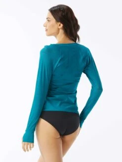 Beach House Sport Ava Zip Front Rash Guard - Beach Solids -BCBGMAXAZRIA Shop H47646 407 alt01 R c7d406de 3339 4740 b55a 2640152d61b5