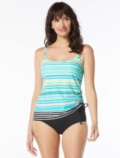 Beach House Swim Bridget Underwire Tankini Top - Two Harbour Stripe