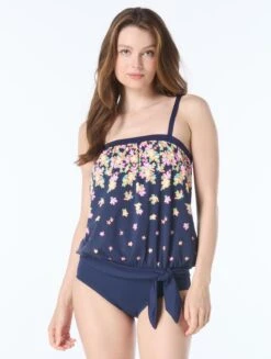 Beach House Darcy Blouson Tankini Top - Floral Rain -BCBGMAXAZRIA Shop H4E720 511 alt02