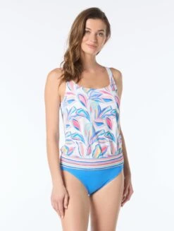Beach House Brandy Textured Tankini Top - Bora Bora