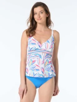 Beach House Adele Textured V-Neck Tankini Top - Bora Bora -BCBGMAXAZRIA Shop H4H145 970