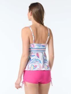 Beach House Adele Textured V-Neck Tankini Top - Bora Bora -BCBGMAXAZRIA Shop H4H145 970 alt03