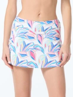 Beach House Emma Textured Pull On Swim Skort - Bora Bora