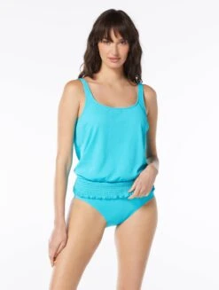 Beach House Swim Brandy Textured Tankini Top - Pique Solids -BCBGMAXAZRIA Shop H51046 447