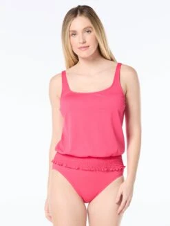 Beach House Swim Brandy Textured Tankini Top - Pique Solids -BCBGMAXAZRIA Shop H51046 684