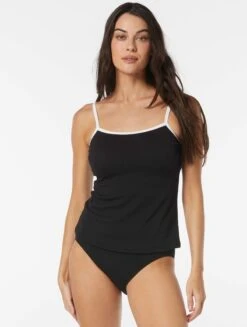 Beach House Swim Lexi Fitted Underwire Textured Tankini Top - Pique Solids -BCBGMAXAZRIA Shop H51739 001 a766afd7 b162 4c26 b29f 2b48cc1b0190